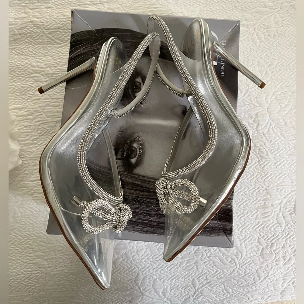 Jennifer Lopez Felina Lucite sling back heels